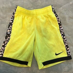 SOLD Youth Boys Nike Dri-Fit Shorts Heavyweight Mesh Neon Yellow Black print